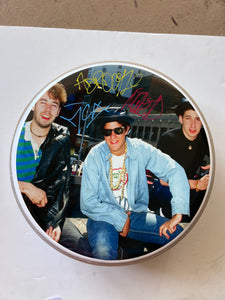 The Beastie Boys Michael Diamond "Mike D", Adam Horowitz "Ad Rock" and Adam Yauch 'MCA" drumhead one-of-a-kind drumhead signed with proof