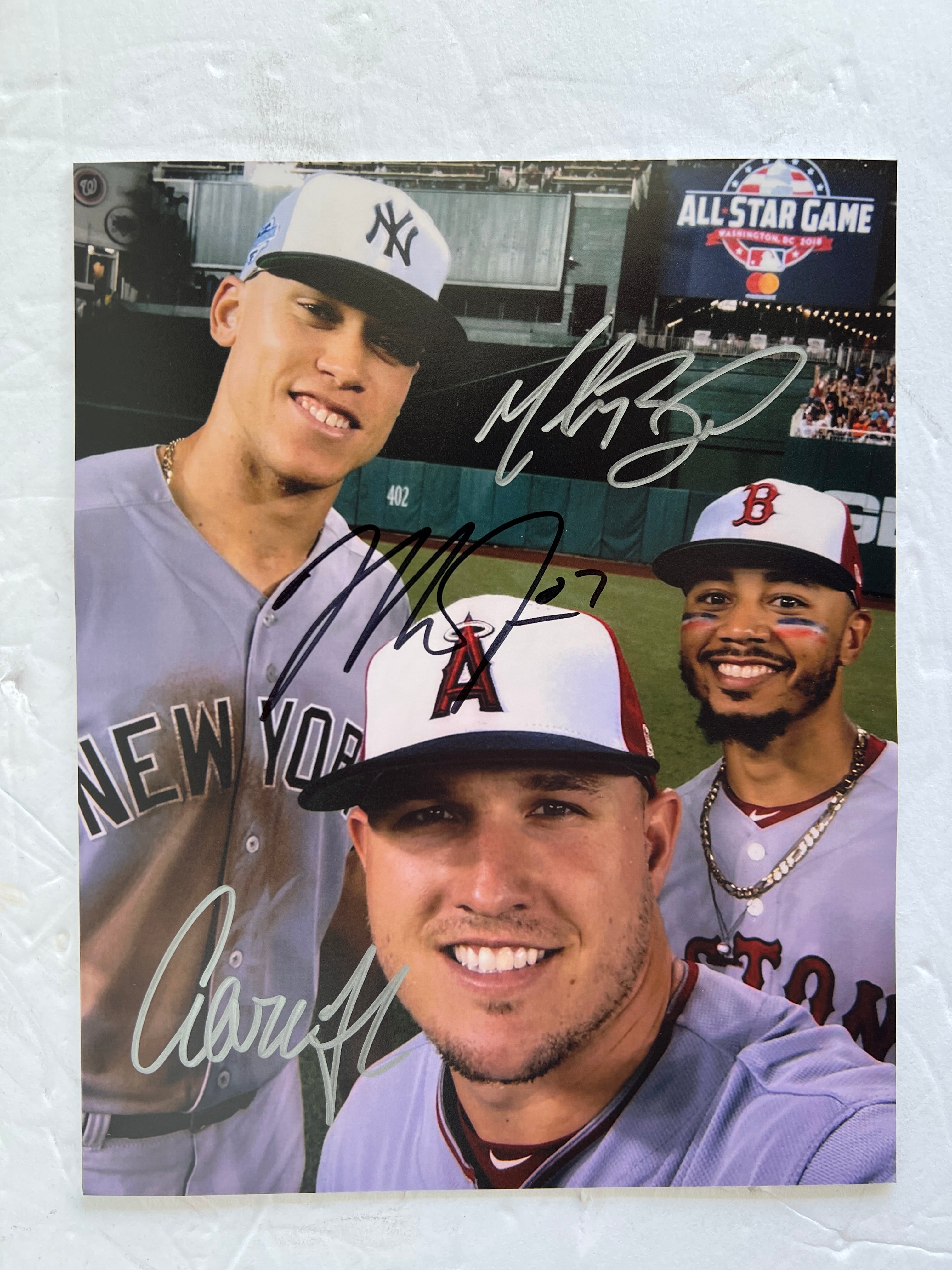 Mike Trout, Aaron Judge, Mookie Betts 8x10 photo signed with proof –  Awesome Artifacts