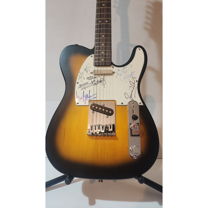 Mick Jagger, Keith Richards, Bill Wyman, Charlie Watts & Ronnie Wood authentic Fender telecaster full size electric guitar signed with proof