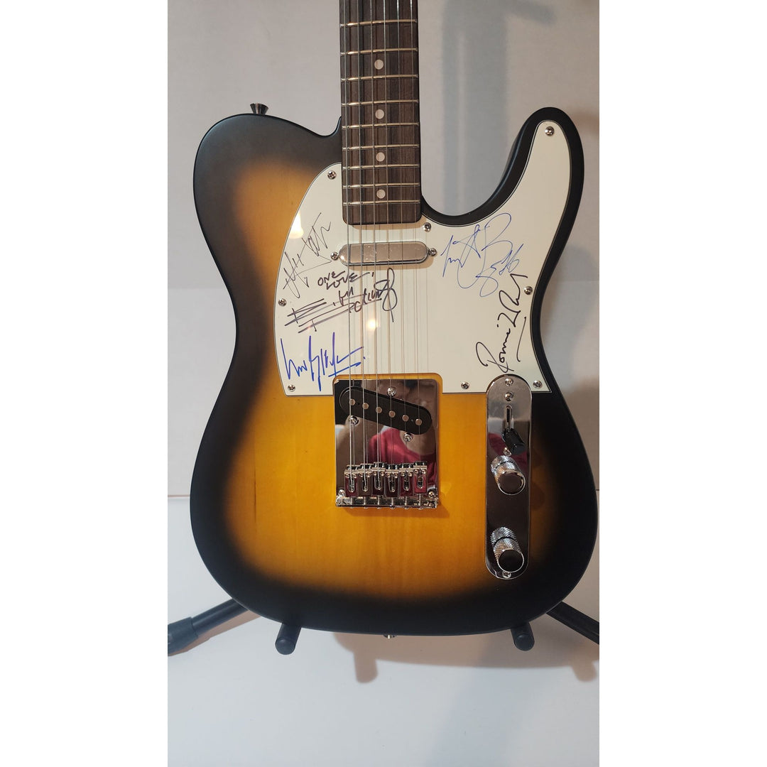 Mick Jagger, Keith Richards, Bill Wyman, Charlie Watts & Ronnie Wood authentic Fender telecaster full size electric guitar signed with proof