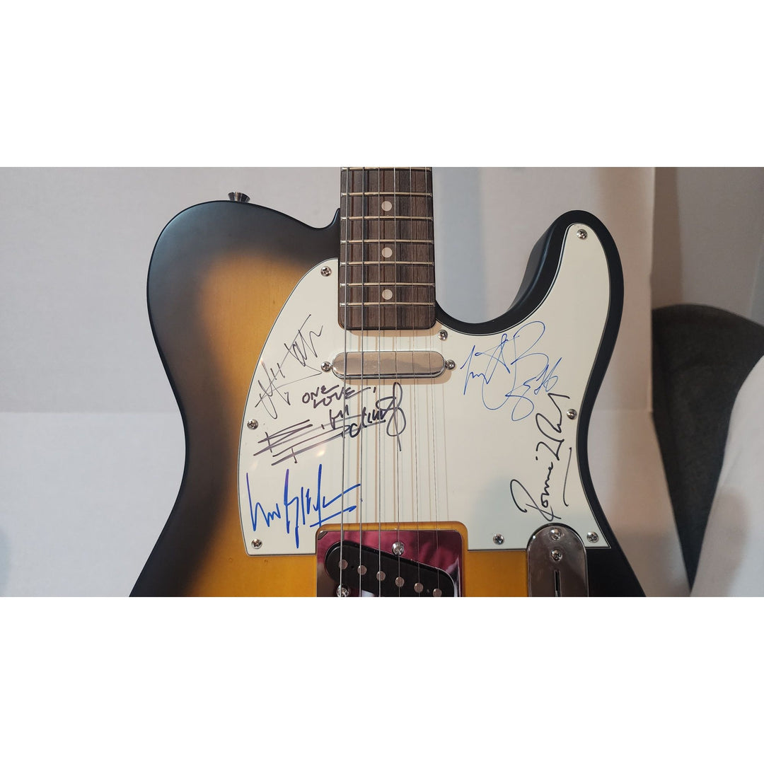 Mick Jagger, Keith Richards, Bill Wyman, Charlie Watts & Ronnie Wood authentic Fender telecaster full size electric guitar signed with proof