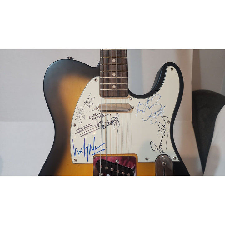 Mick Jagger, Keith Richards, Bill Wyman, Charlie Watts & Ronnie Wood authentic Fender telecaster full size electric guitar signed with proof
