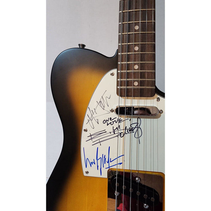 Mick Jagger, Keith Richards, Bill Wyman, Charlie Watts & Ronnie Wood authentic Fender telecaster full size electric guitar signed with proof
