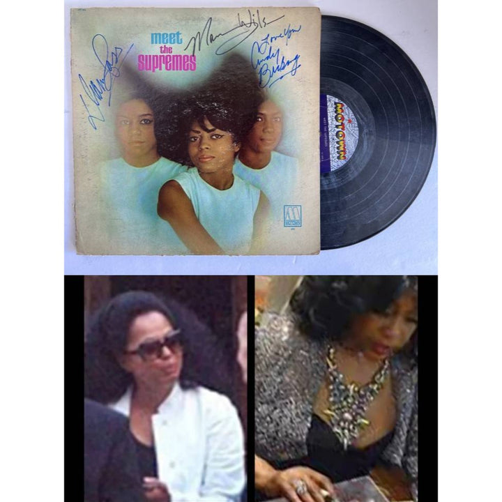 Diana Ross Mary Wilson Cindy Birdsong  Meet The Supremes original Motown LP signed with proof..