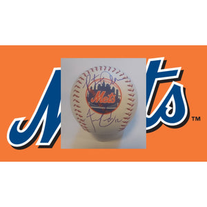 New York Mets Francisco Lindor and Pete Alonso Rawlings MLB baseball signed with proof