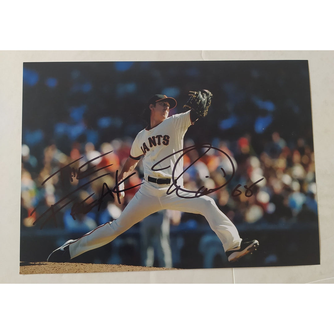 Tim Lincecum, San Francisco, Giants, World Series, champions, 5x7 photos, signed, with proof