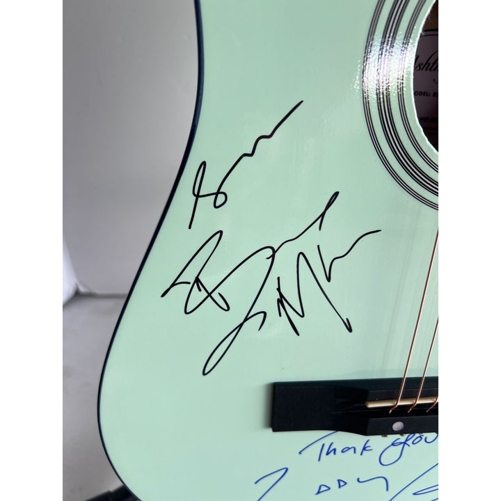 Bruno Mars and Lady Gaga acoustic guitar signed with proof