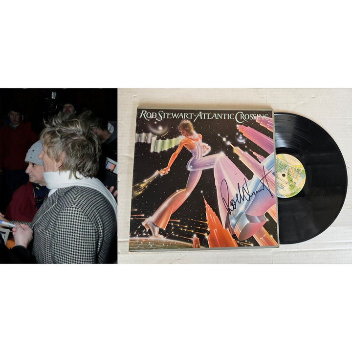 Rod Stewart ''Atlantic Crossing'' LP signed with proof.