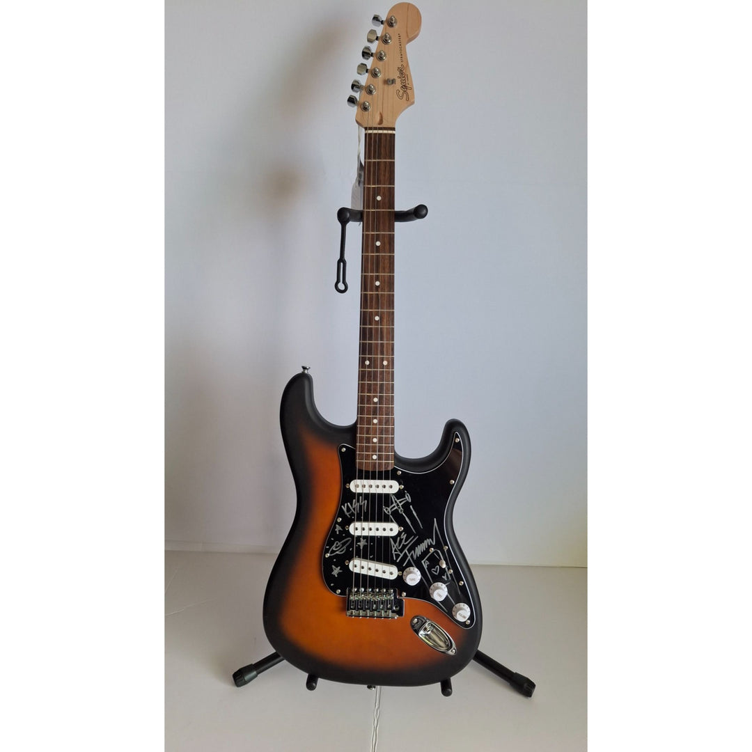 Legendary Kiss, Ace Frehley guitarist signed with scetch Fender Stratocaster Squier electric guitar signed with proof