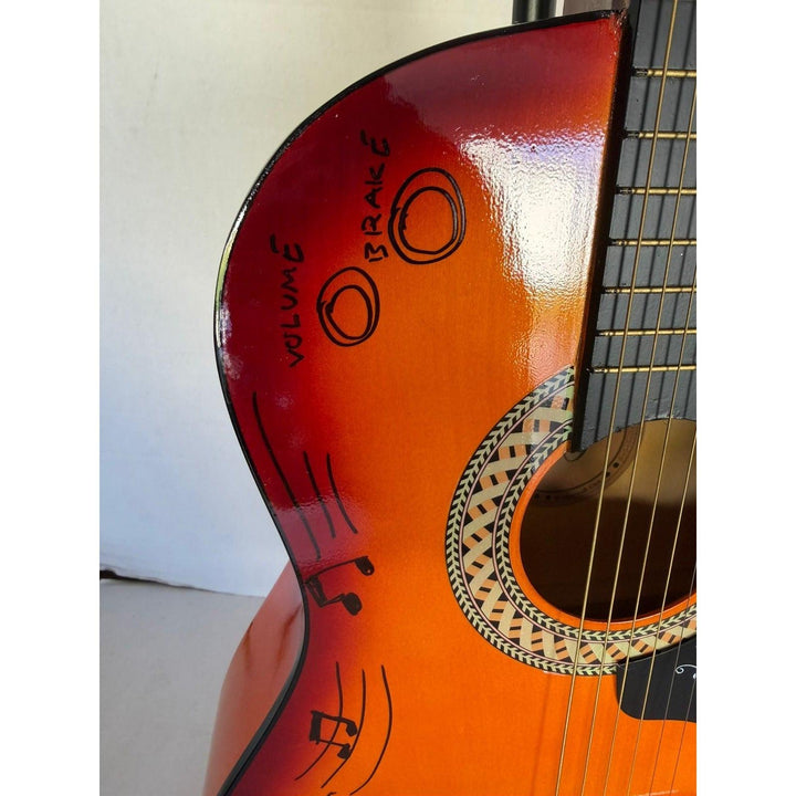 Chris Isaak vintage acoustic guitar signed and hand sketched with proof