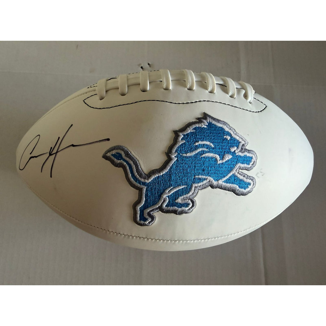 Detroit Lions logo full size football Aidan Hutchinson signed with proof