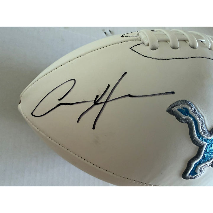 Detroit Lions logo full size football Aidan Hutchinson signed with proof