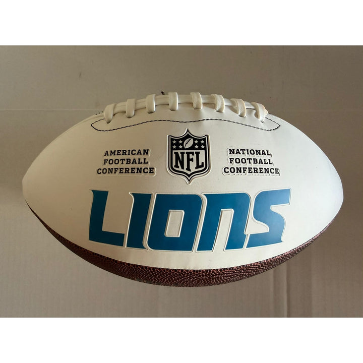 Detroit Lions logo full size football Aidan Hutchinson signed with proof