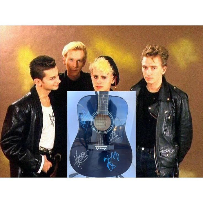Depeche Mode Dave Gahan, Martin Gore, Andy Fletcher, Alan Wilder full size acoustic guitar signed with proof
