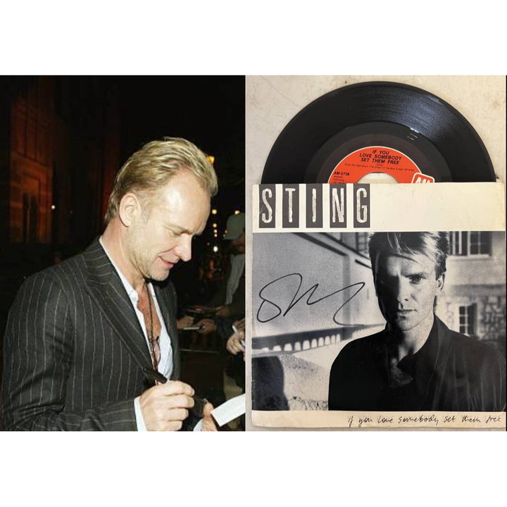 The Police Sting, Andy Summers, Stewart Copeland Ghost in the machine lp signed with proof.