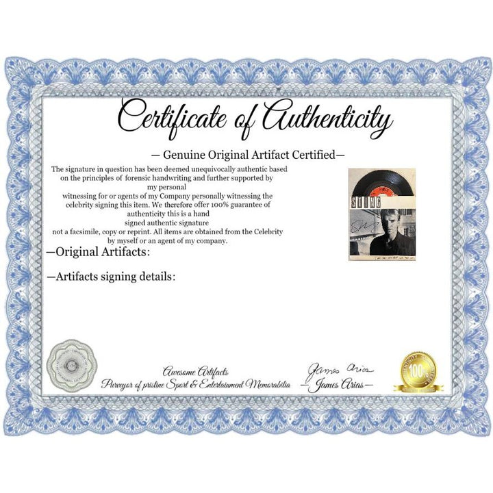 The Police Sting, Andy Summers, Stewart Copeland Ghost in the machine lp signed with proof.