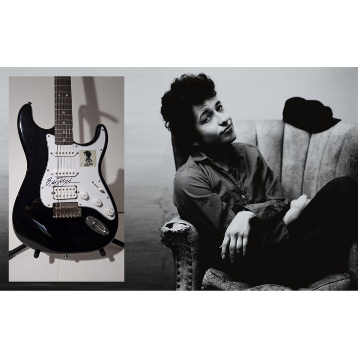 Bob Dylan Fender Stratocaster electric guitar signed with proof
