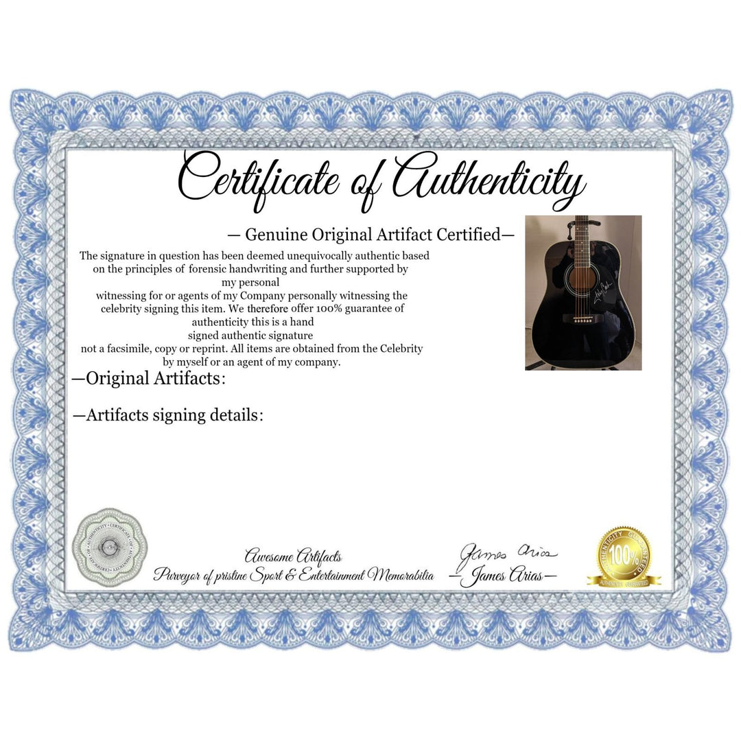 Johnny Cash 41' full size acoustic guitar signed with proof