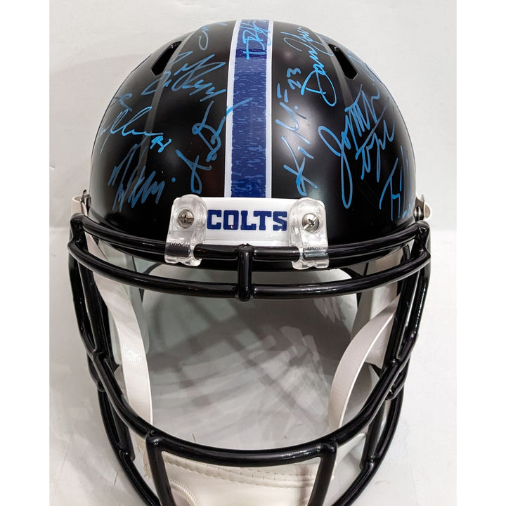 Jonathan Taylor Daniel Jones Indianapolis Colts 2025 (40) team Riddell speed full size helmet signed with proof
