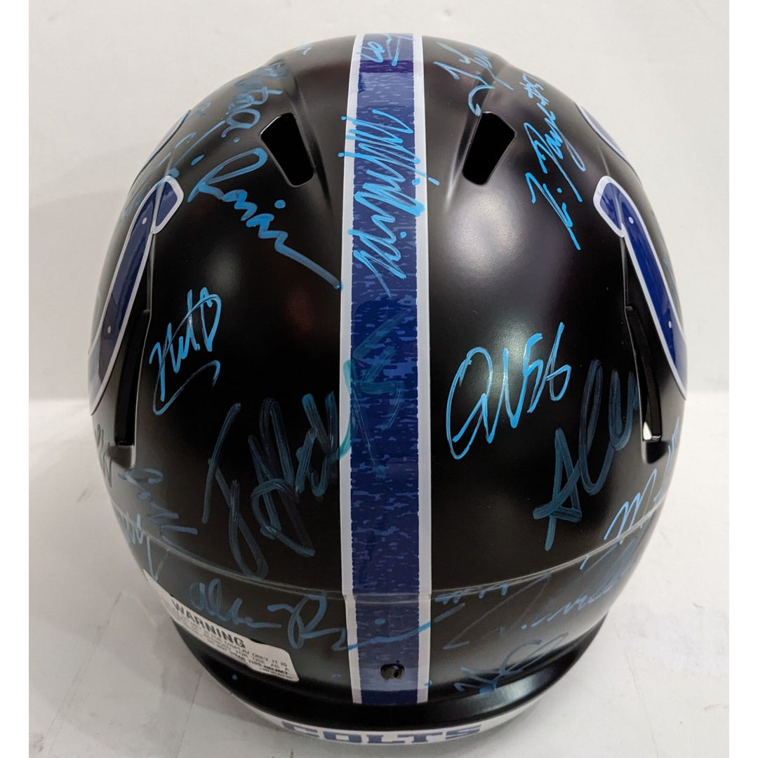 Jonathan Taylor Daniel Jones Indianapolis Colts 2025 (40) team Riddell speed full size helmet signed with proof