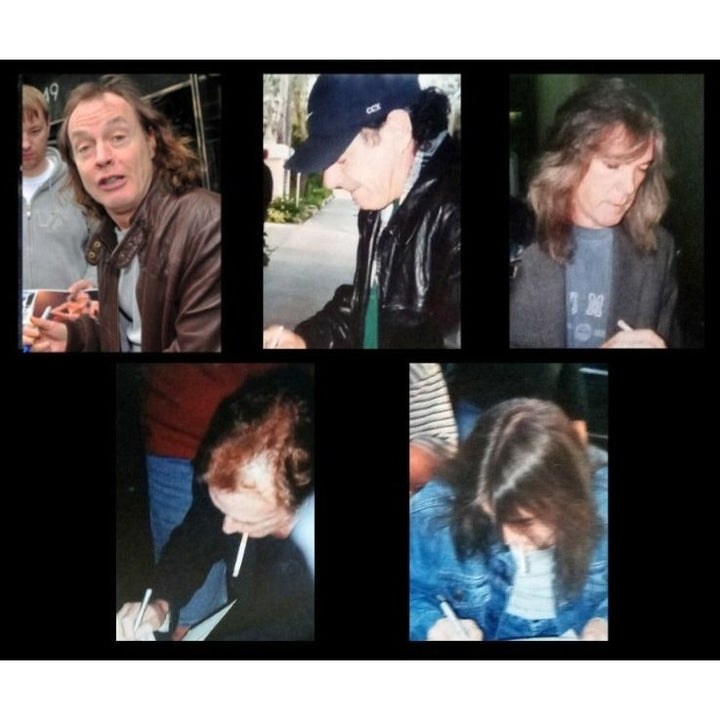 Angus & Malcolm Young, Brian Johnston, Phil Rudd, Cliff Williams AC/DC Fender Stratocaster electric guitar signed with proof.