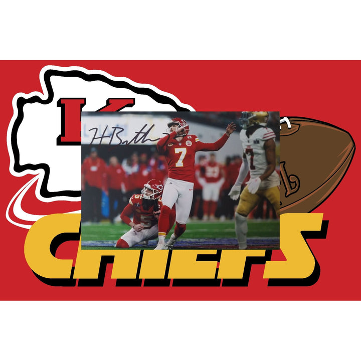 Harrison Butker, Kansas City, Chief's, Super Bowl, Champions, signed, 5x7 photo