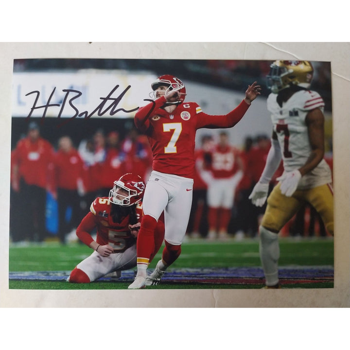 Harrison Butker, Kansas City, Chief's, Super Bowl, Champions, signed, 5x7 photo