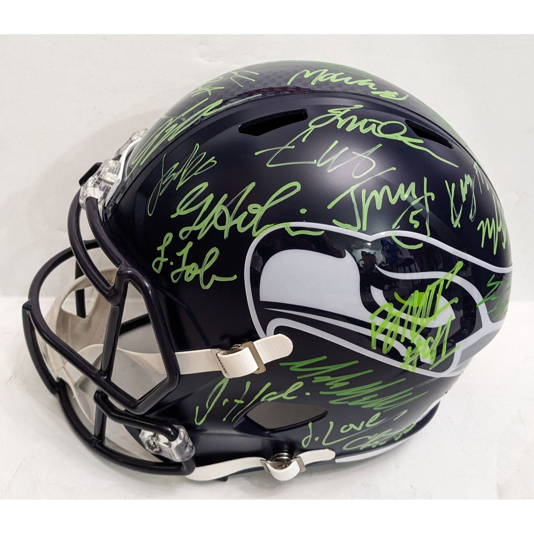 Seattle Seahawks 2025 Riddell speed full size NFL model helmet team signed with proof