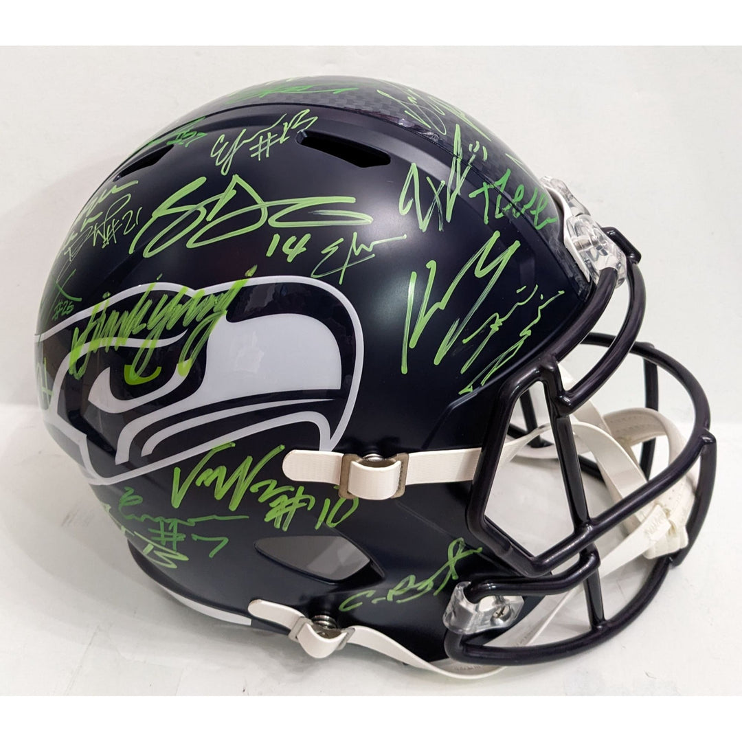 Seattle Seahawks 2025 Riddell speed full size NFL model helmet team signed with proof