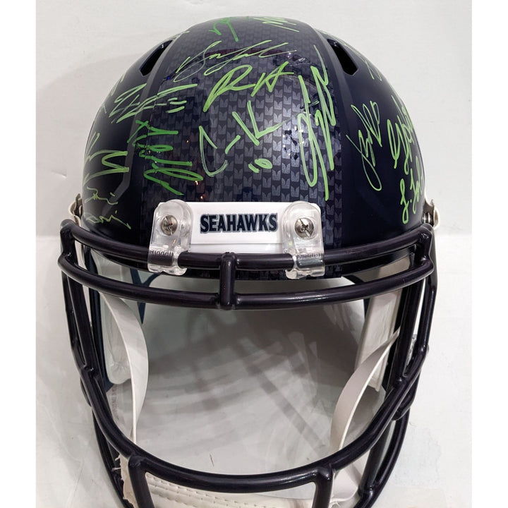Seattle Seahawks 2025 Riddell speed full size NFL model helmet team signed with proof