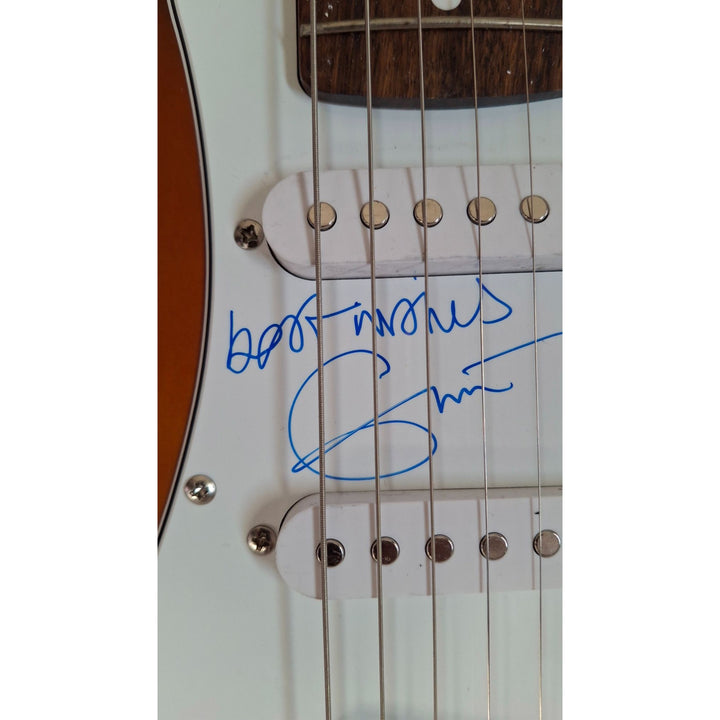 Eric Clapton incredible self sketch & beautiful signature, Fender Stratocaster electric guitar signed with proof