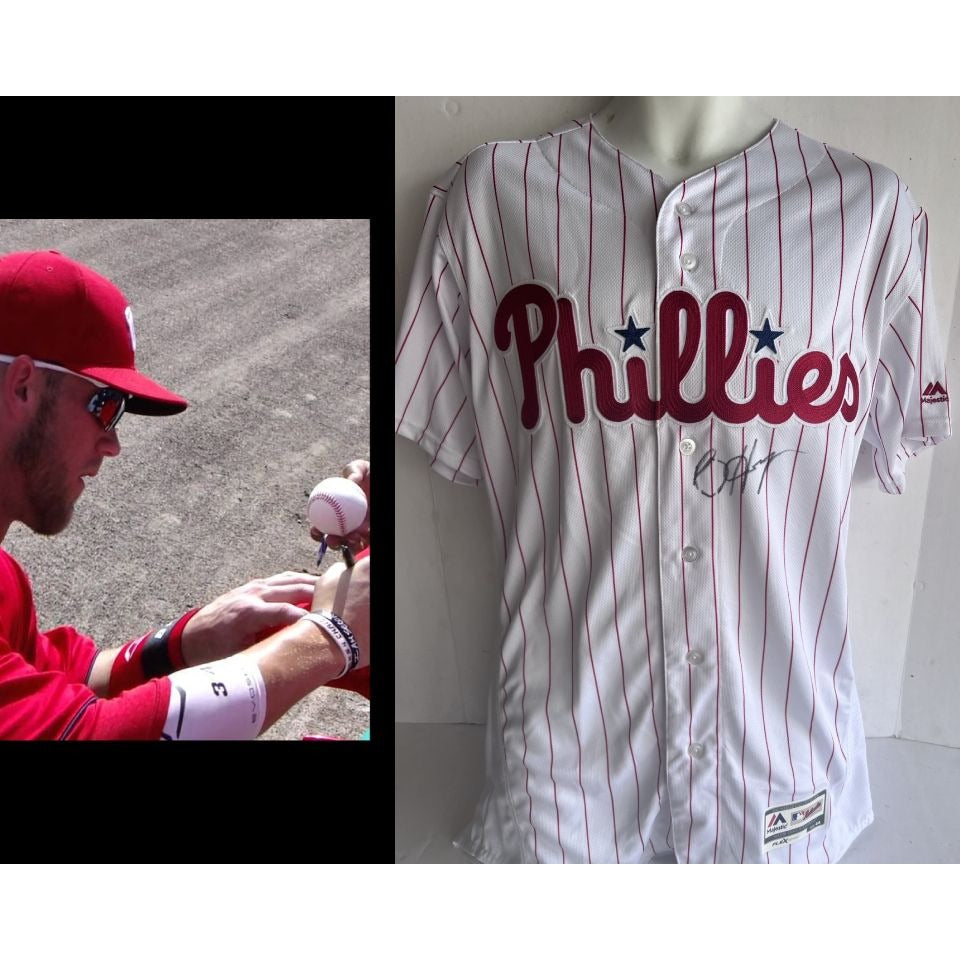 Bryce Harper Philadelphia Phillies official Mayestic jersey size 44 signed with proof