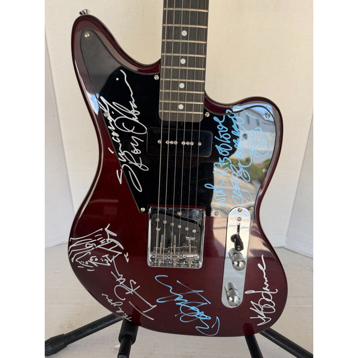 George Harrison Tom Petty Roy Orbison Bob Dylan Jeff Lynne the Traveling Wilburys vintage electric guitar sign with proof.