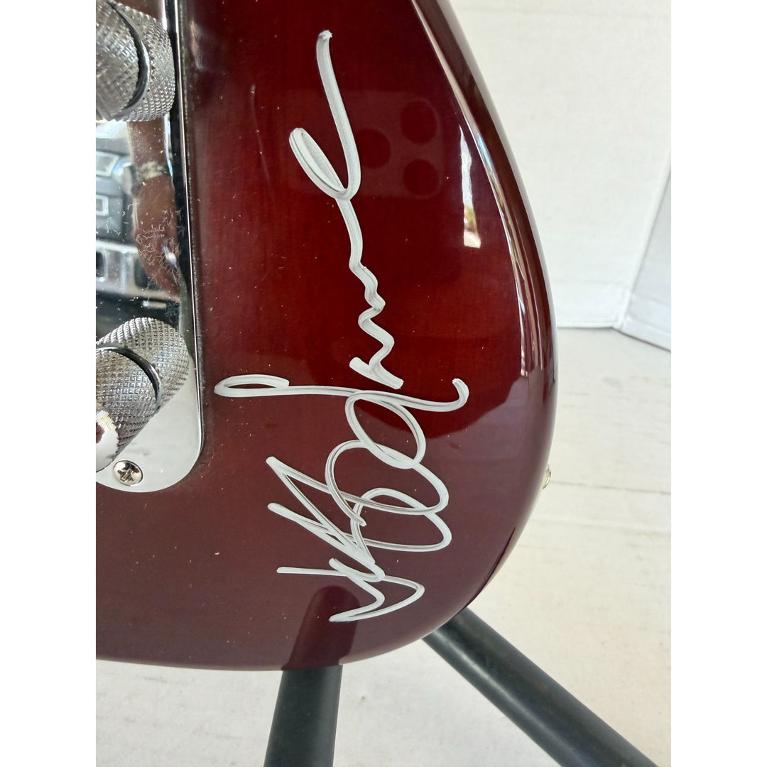 George Harrison Tom Petty Roy Orbison Bob Dylan Jeff Lynne the Traveling Wilburys vintage electric guitar sign with proof.