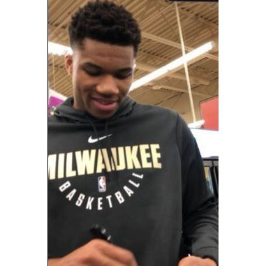 Gianis Antetokounmpo Milwaukee Bucks Nike size 52 game model jersey signed with proof