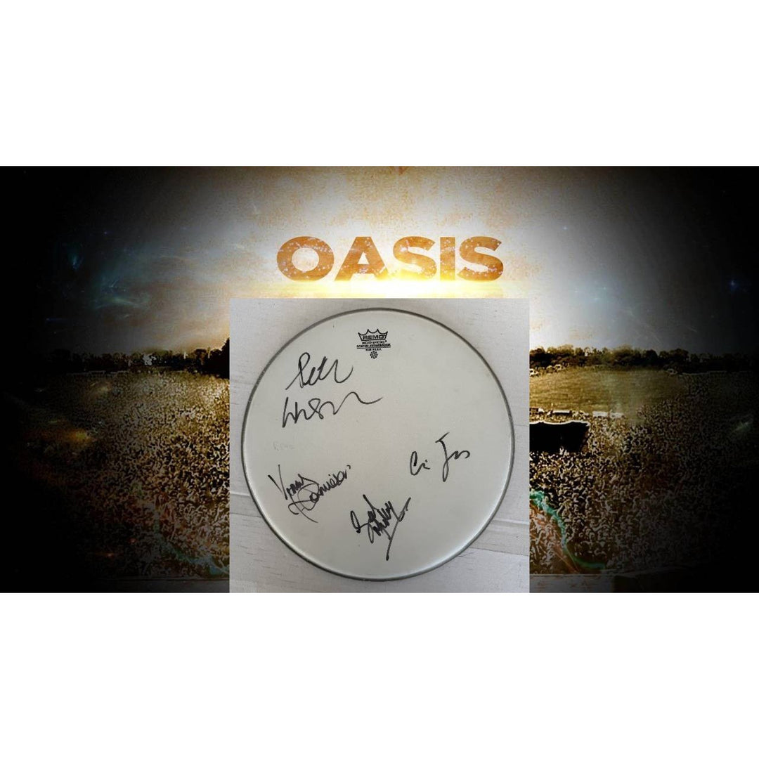 Oasis one-of-a-kind drumhead signed with proof.