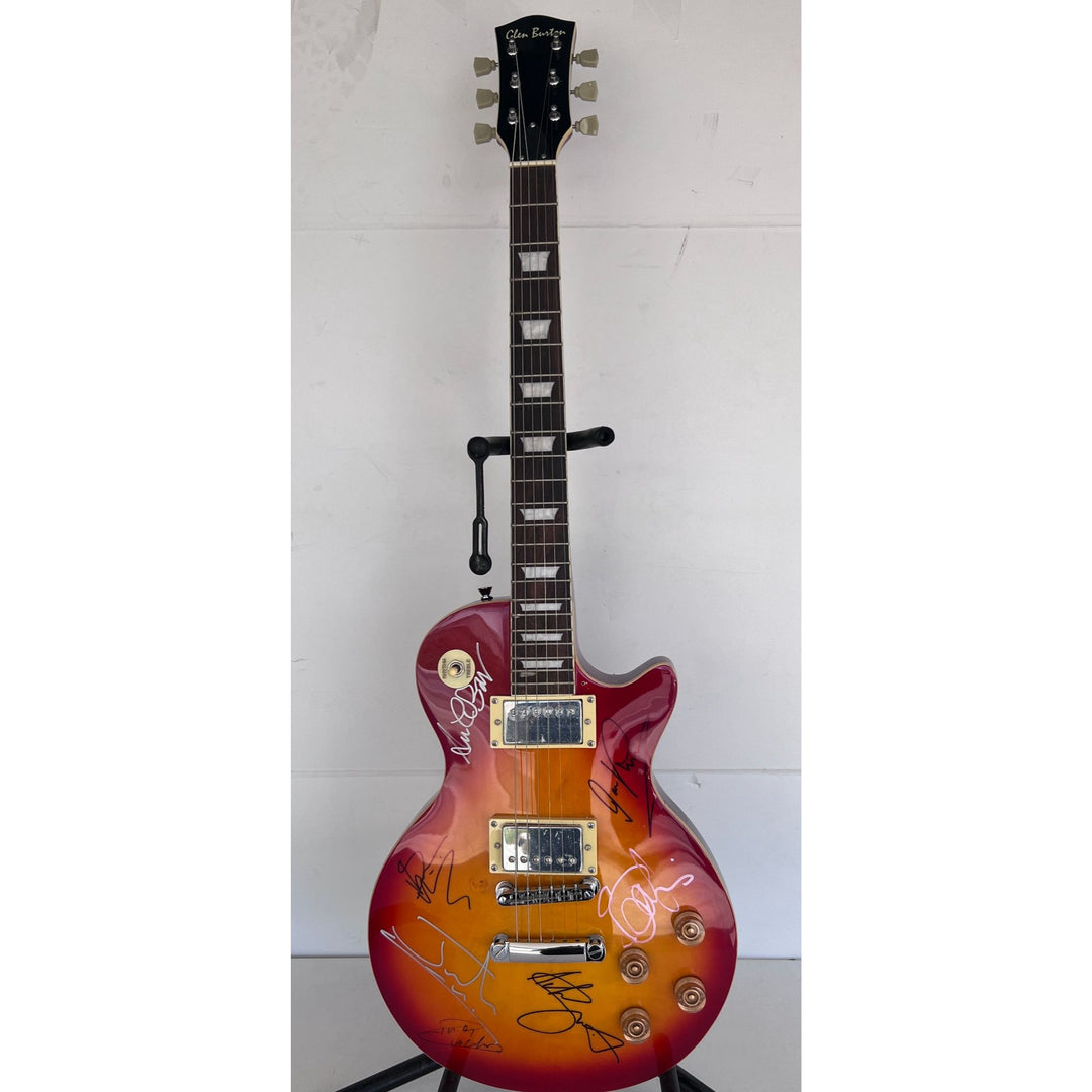 Iron Maiden Bruce Dickinson Steve Harris Adrian Smith Dave Murray Neko McBrain Janick Gers vintage cherry les paul signed with proof.
