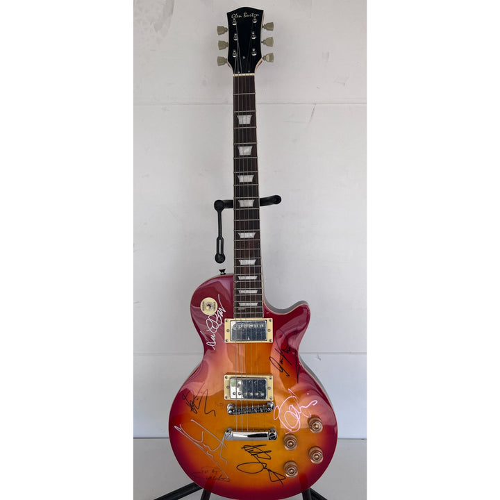 Iron Maiden Bruce Dickinson Steve Harris Adrian Smith Dave Murray Neko McBrain Janick Gers vintage cherry les paul signed with proof.