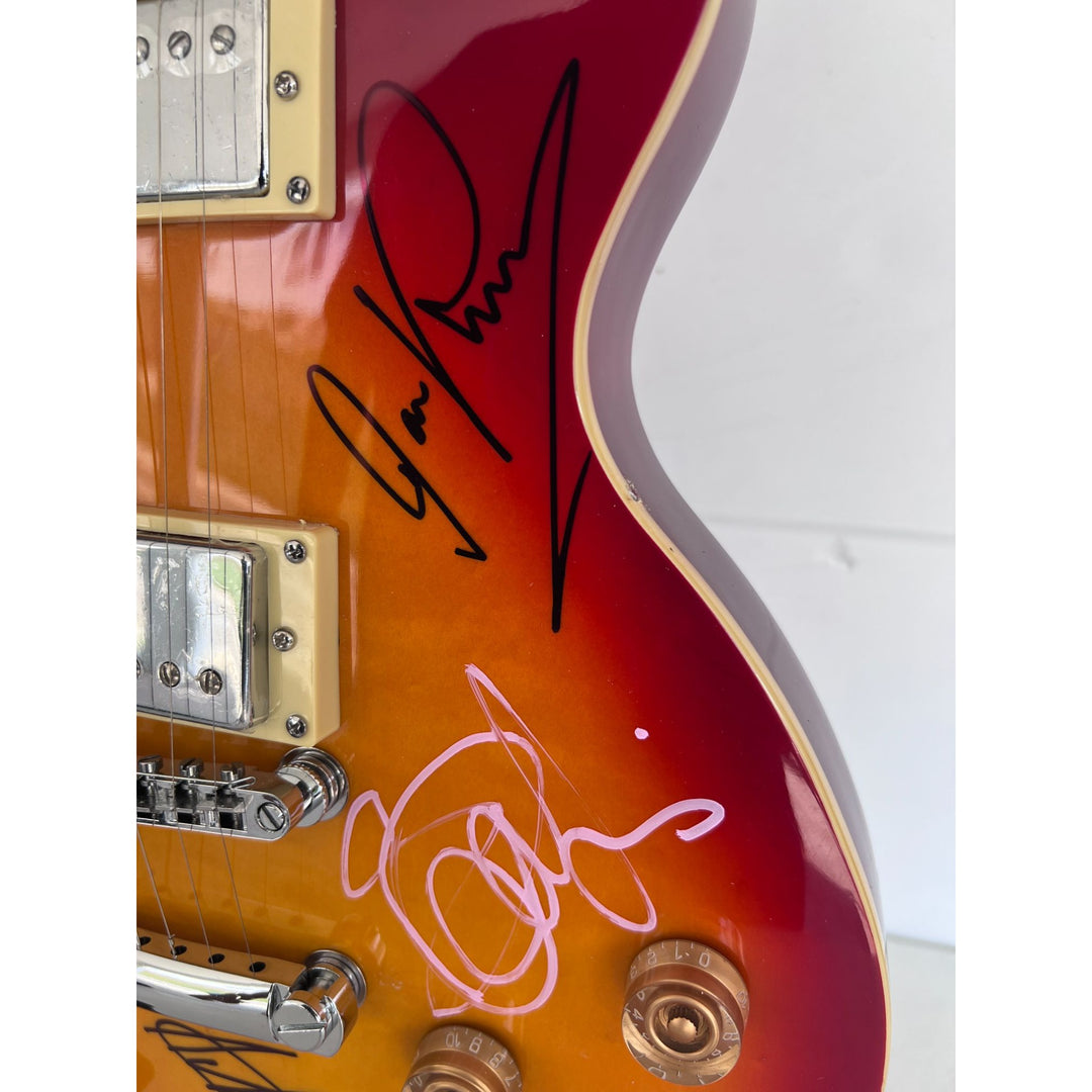 Iron Maiden Bruce Dickinson Steve Harris Adrian Smith Dave Murray Neko McBrain Janick Gers vintage cherry les paul signed with proof.
