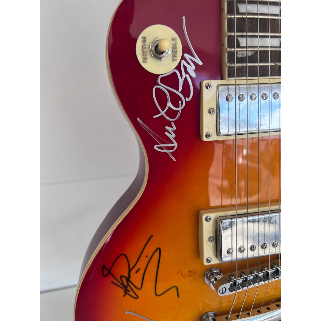 Iron Maiden Bruce Dickinson Steve Harris Adrian Smith Dave Murray Neko McBrain Janick Gers vintage cherry les paul signed with proof.