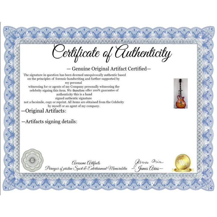 Iron Maiden Bruce Dickinson Steve Harris Adrian Smith Dave Murray Neko McBrain Janick Gers vintage cherry les paul signed with proof.