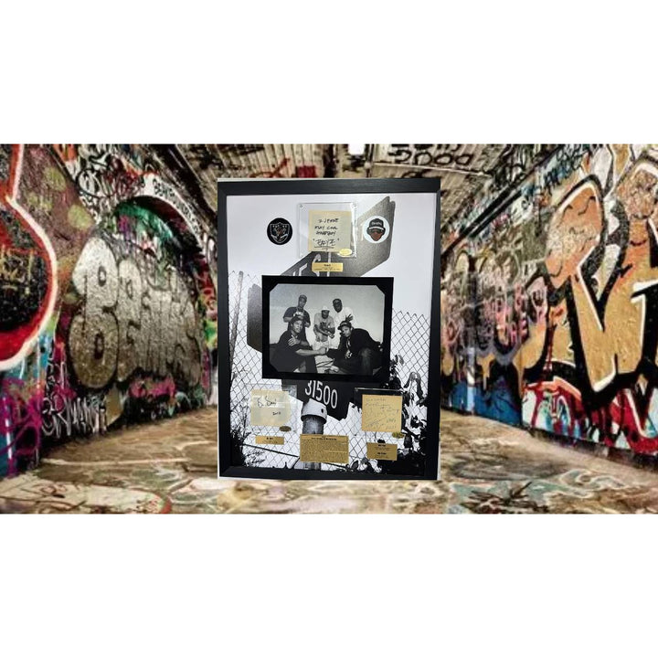 NWA, Eric "EAZY-E" Wright, Dr Dre,Ice Cube, signed, autograph, book page with proof & museum quality frame.
