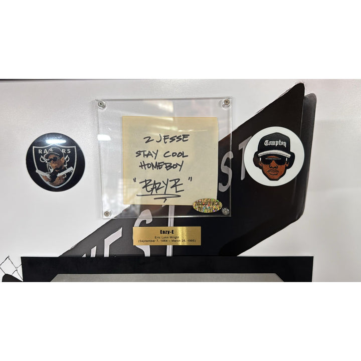 NWA, Eric "EAZY-E" Wright, Dr Dre,Ice Cube, signed, autograph, book page with proof & museum quality frame.
