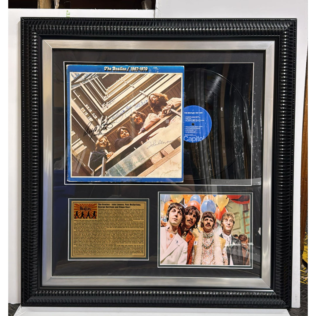 George Harrison John Lennon Paul McCartney Ringo Starr original lp "The Beatles 1967-1970" with museum quality frame & proof