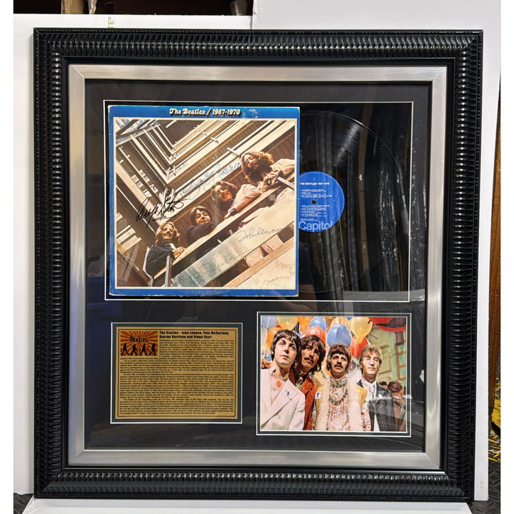 George Harrison John Lennon Paul McCartney Ringo Starr original lp "The Beatles 1967-1970" with museum quality frame & proof