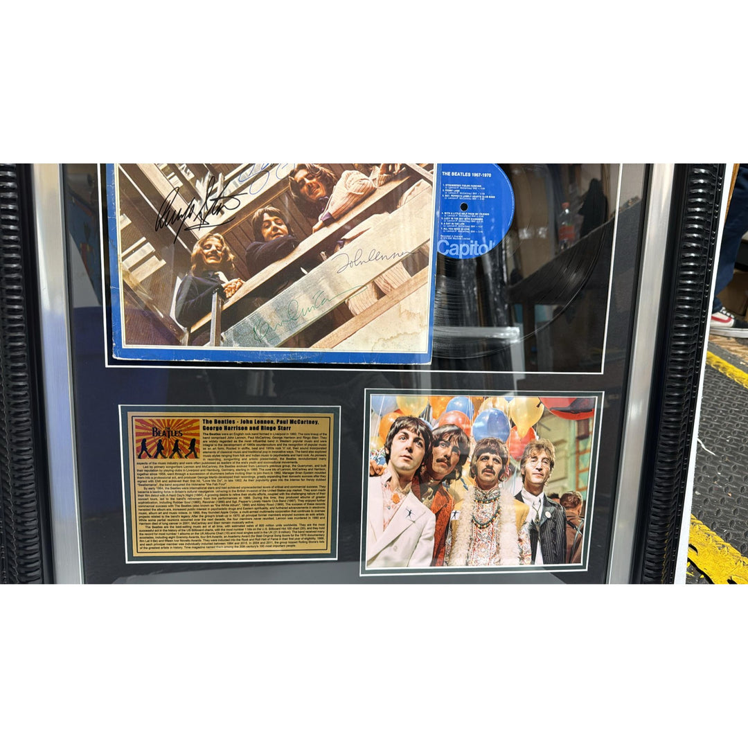 George Harrison John Lennon Paul McCartney Ringo Starr original lp "The Beatles 1967-1970" with museum quality frame & proof