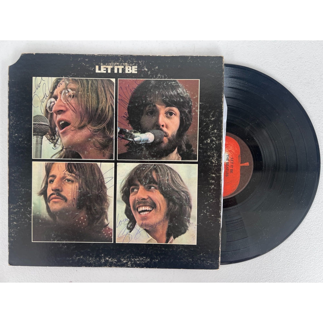 The Beatles "Let It Be " original 1970 lp Johnn Lennon Paul McCartney Ringo Starr and George Harrison signed with proof.