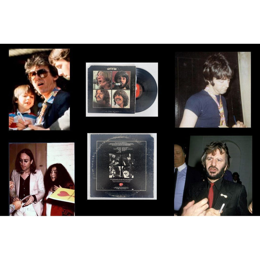 The Beatles "Let It Be " original 1970 lp Johnn Lennon Paul McCartney Ringo Starr and George Harrison signed with proof.