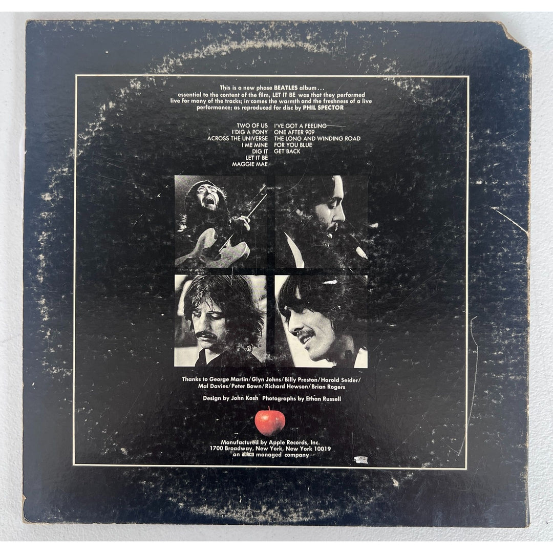 The Beatles "Let It Be " original 1970 lp Johnn Lennon Paul McCartney Ringo Starr and George Harrison signed with proof.
