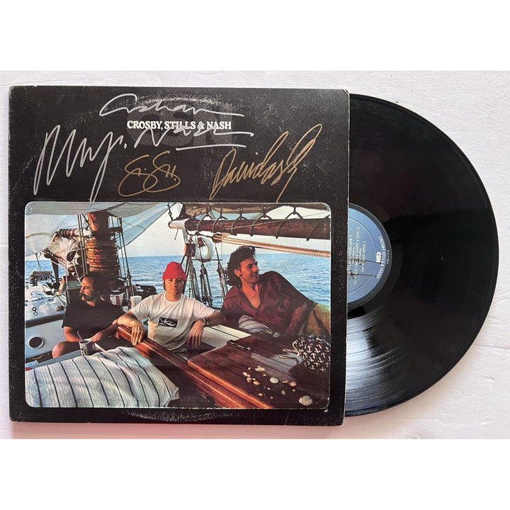 Crosby Stills & Nash and Young, LP signed with proof